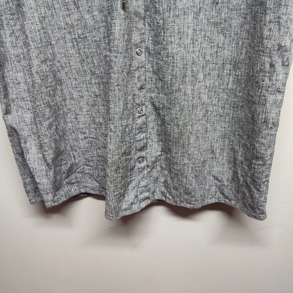 Michael Kors Linen Mini Dress Women M Gray Sleeveless Casual Summer Vacation